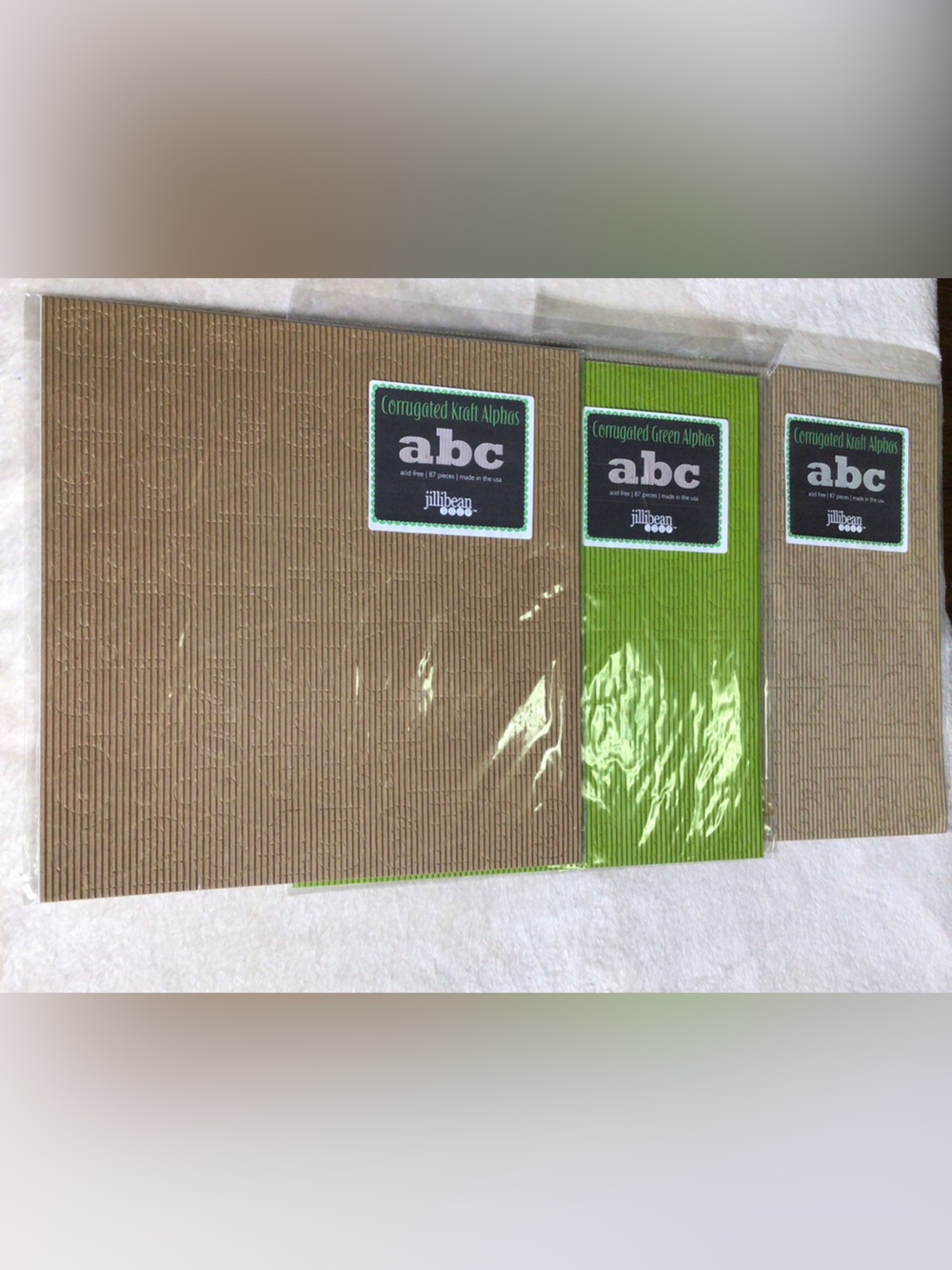 Corrugated Kraft Alphabet Sheets - Brown and Green